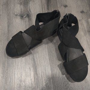 Eileen Fisher Black Suede Sandel